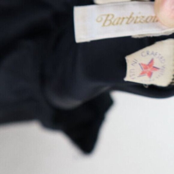 BARBIZON - VINTAGE WOMEN'S BLACK CREPE MIDI SKIRT SLIP - HALF SLIP - SIZE S - Picture 4 of 11